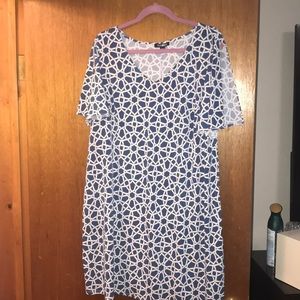 Navy and white dress